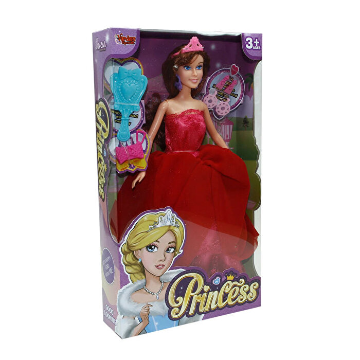 Aksesuarlı Kırmızı Elbi̇seli̇ Prenses Bebek