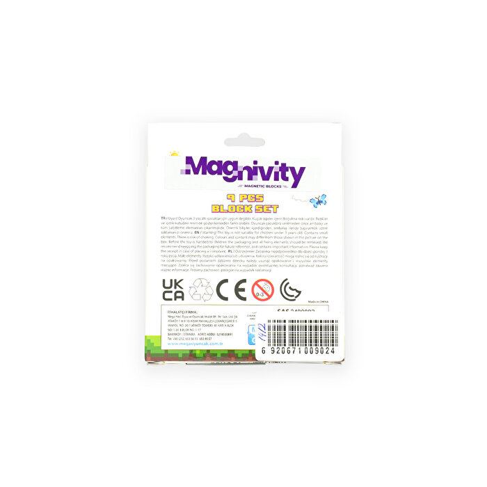 Magnivity Manyetik Bloklar Çim Desenli Blok 9 Parça