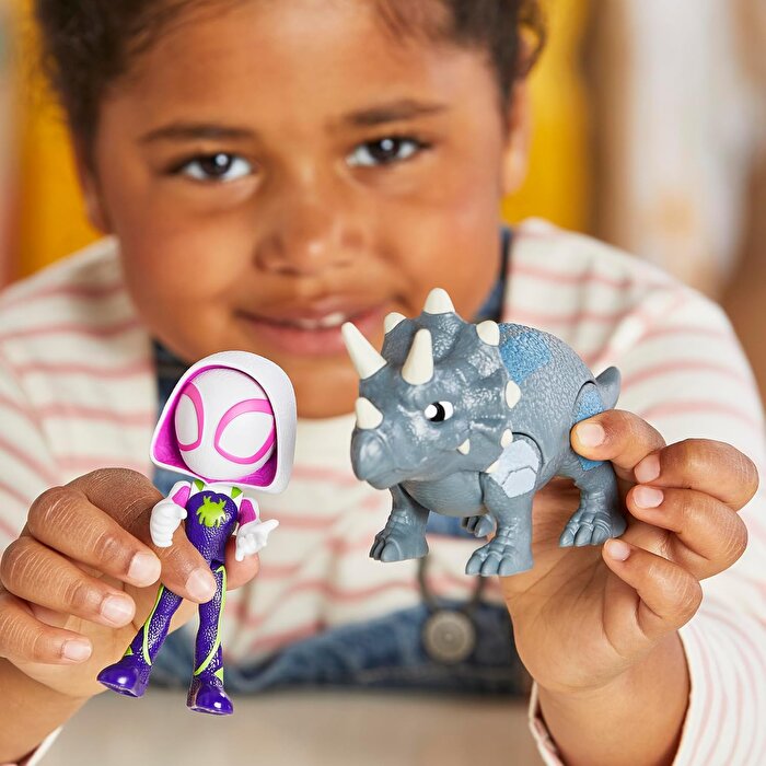 Spidey And His Amazing Friends Dino Webs Ghost-Spider ve Rhino Dino G0122