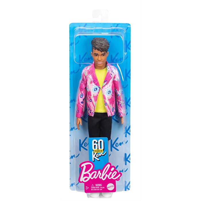 Barbie Ken 60. Yıl Bebeği Siyah Şortlu Desenli Ceketli GRB44