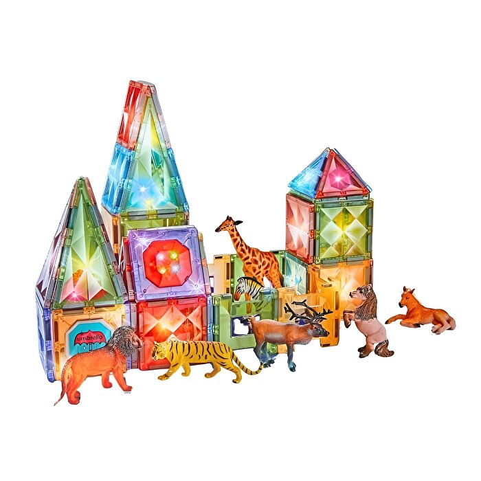 Magnetic Tiles 3D Mıktnatıslı Light Manyetik Yapı Blokları 89 Parça