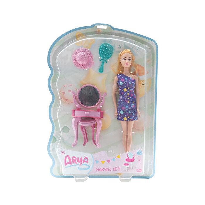 Arya Makyaj Masası Seti Üçgen Desen Elbiseli