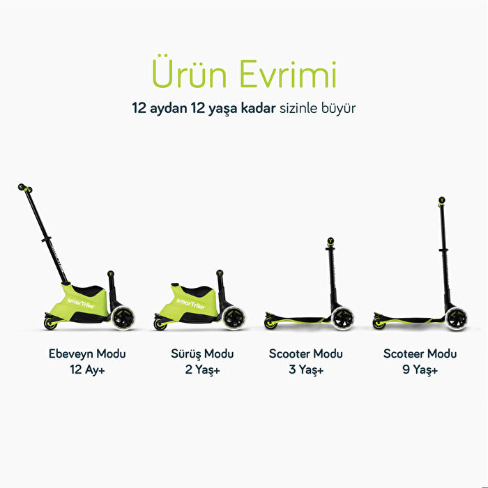 SmarTrike Xtend Büyüyebilen Ride On Scooter Lime