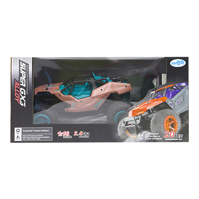 Kumandalı GX3 Alloy/2.4G 1:16 U/K Metal Şarjlı Yeşil Pembe Araba