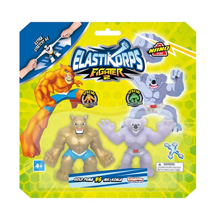 Elastikorps Fighters İkili Paket 7 Cm Gold Puma vs Mr. Koala