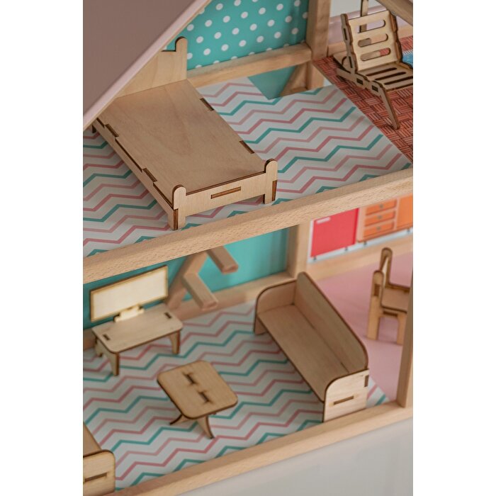 Ahşap Merdivenli Ev 1003 Mavi