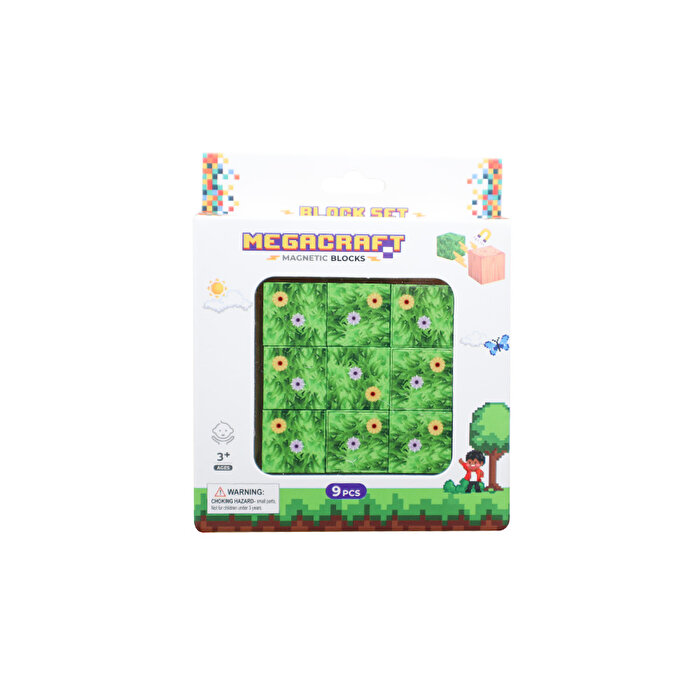 Magnivity Manyetik Bloklar Çiçekli Çim Desenli Blok