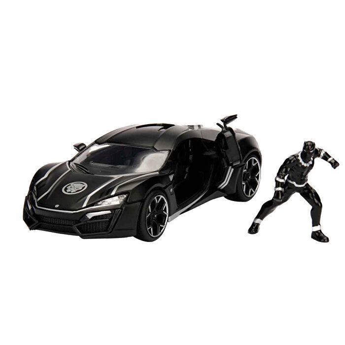 Jada  1:24 Ölçekli Marvel Lykan Hypersport ve Black Panther Figür
