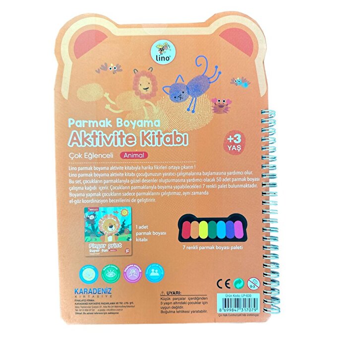 Lino Parmak Boyama Aktivite Kitabı Animal