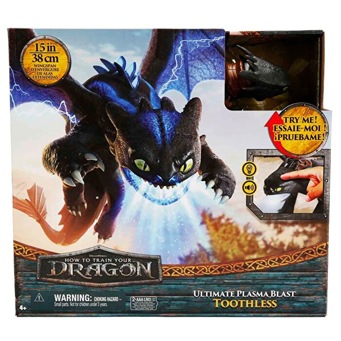 Ejderhanı Nasıl Eğitirsin Sesli ve Işıklı Ultimate Plazma Patlaması Dişsiz Aksiyon Figürü 38 Cm