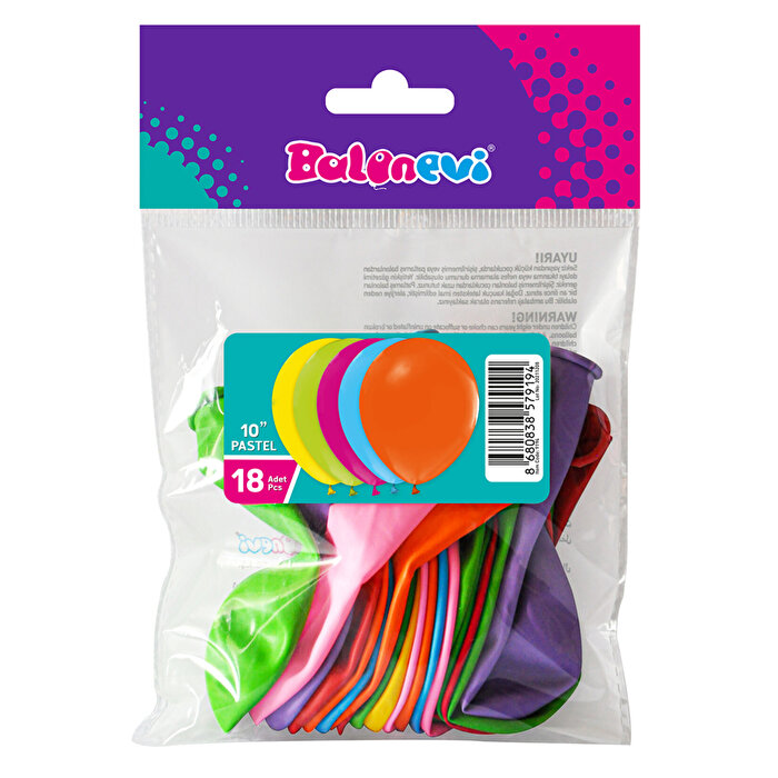 Baskısız Balonlar 18'li Paket 25 cm.