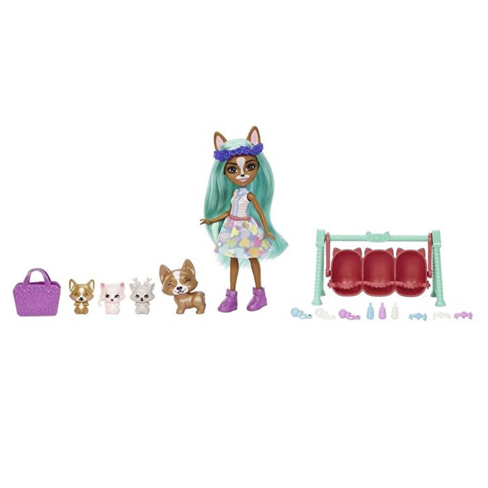 Enchanti̇mals Besti̇e Reveal Yakın Arkadaş Bebekler Crizia Corgi Show HLK86