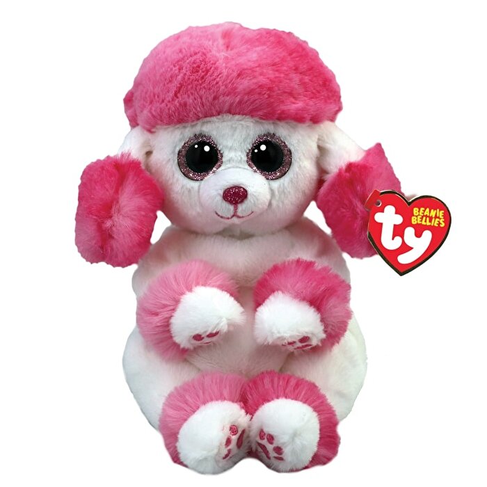 Ty Beanie Bellies Heartly Pink & White Poodle 20 Cm