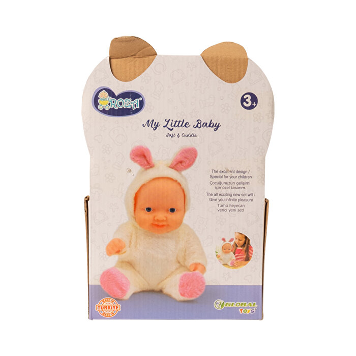 Ayı Kostümlü Sesli Roza Et Bebek Mavi