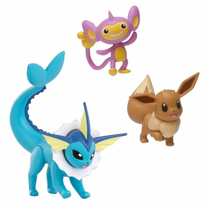 Pokemon Battle Figür 3'lü Set S10 Vaporeon Eevee Aipom
