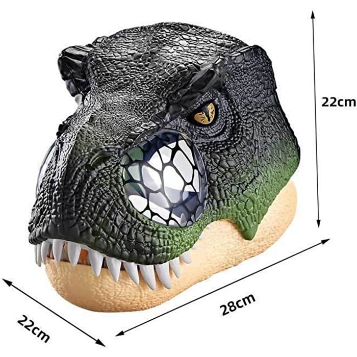 Işıklı ve Sesli T-Rex Maskesi