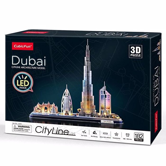 Cubic Fun Led Işıklı Dubai 3D Puzzle 182 Parça