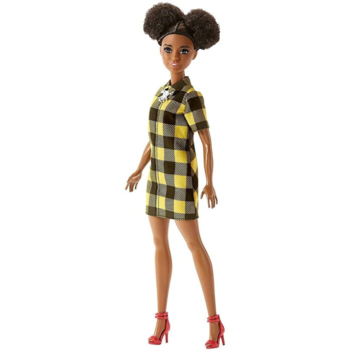 Barbie Büyüleyici Parti Bebekleri Sarı Siyah Ekose Elbiseli FJF45
