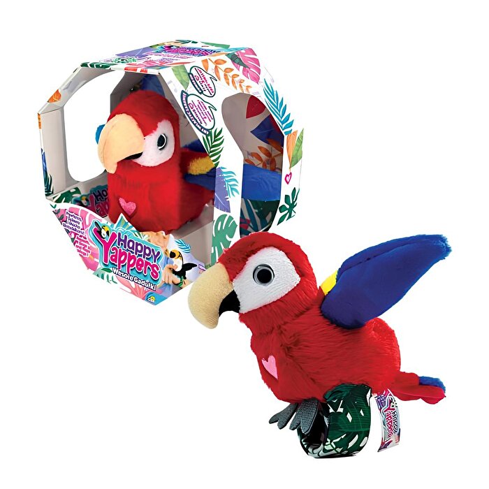 Happy Yappers Slap Bant Kırmızı Konuşan ve Taklit Eden Papağan