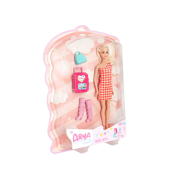 Arya'nın Tatil Seti Kareli Desen Elbiseli