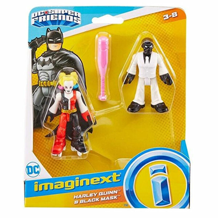 Imaginext DC Super Friends Aksiyon Figürleri Harley Quinn ve Black Mask GKJ67