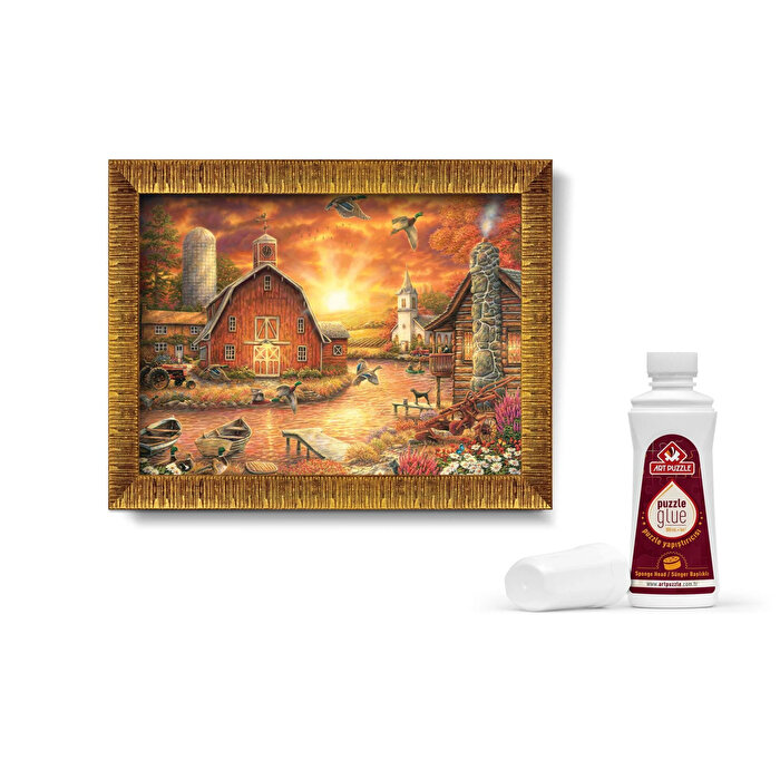 Gün Batımı Yolculuğu Çerçeveli Puzzle 1000 Parça