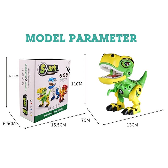 Işıklı ve Sesli Die Cast Yeşil Dinozor