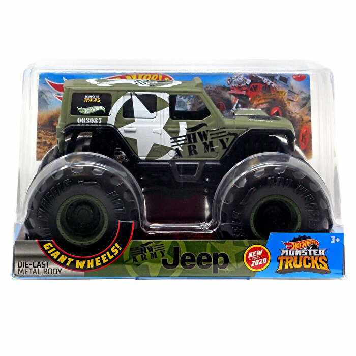 Hot Wheels Monster Trucks 1:24 Arabalar Army Jeep GJG71