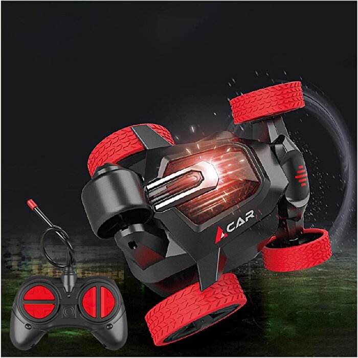 Uzaktan Kumandalı Akrobatik Zıppır Şarjlı Araba Kırmızı