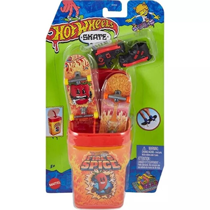 Hot Wheels Skate 2'li Parmak Kaykay ve Kutu Seti Fire & Spice HVK78