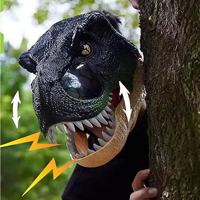 Işıklı ve Sesli T-Rex Maskesi