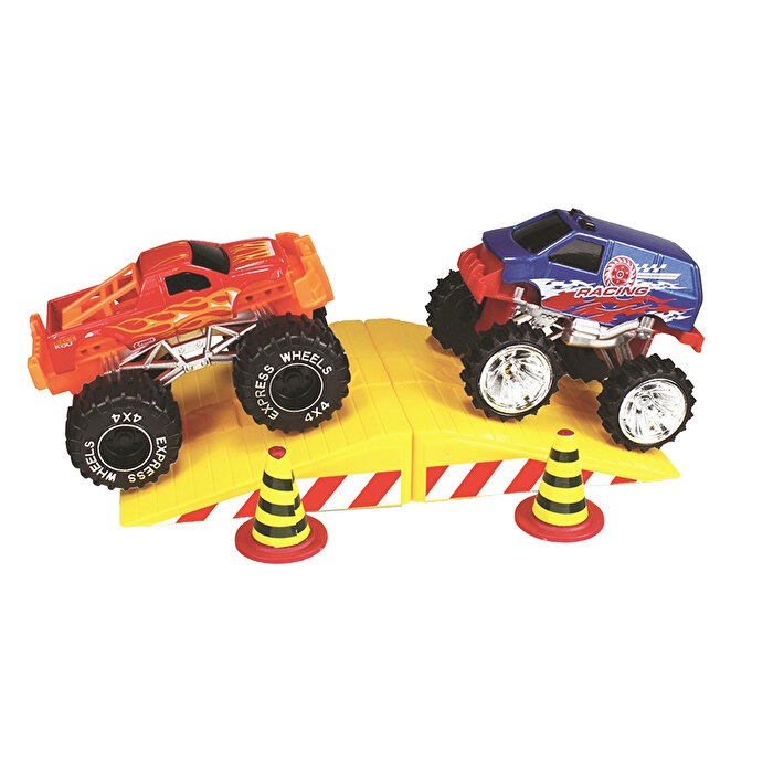 Express Wheels Monster Truck 6'lı Set Mavi Kırmızı