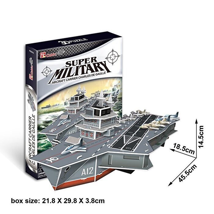 Cubic Fun 3D Puzzle 60 Parça Charles De Gaulle Uçak Gemisi