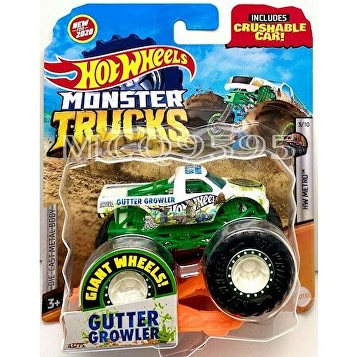 Hot Wheels Monster Trucks 1:64 Arabalar Gutter Growler GJD96