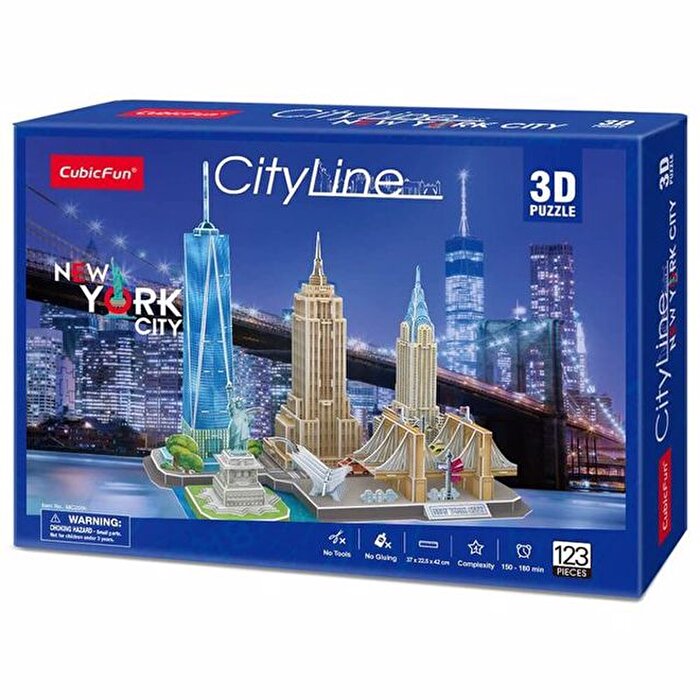 Cubic Fun City Line Serisi New York City 3D Puzzle 123 Parça