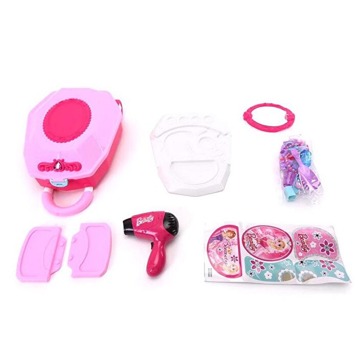 Çekçekli Çantalı Güzellik Seti Pembe