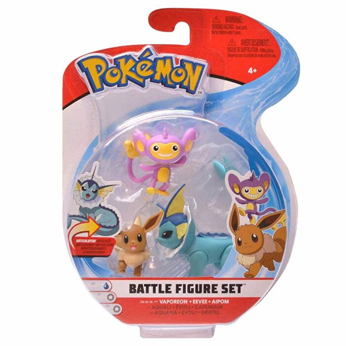 Pokemon Battle Figür 3'lü Set S10 Vaporeon Eevee Aipom