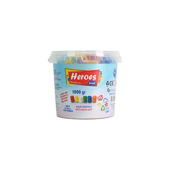 Kovalı 10 Renk Oyun Hamuru 1000 Gr. ve 6 Kalıp