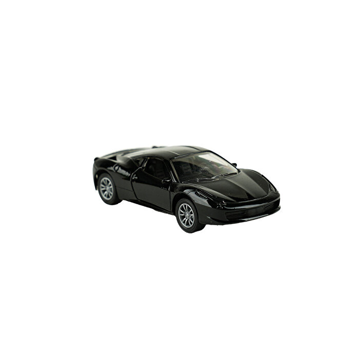 Die Cast Sesli ve Işıklı Çek Bırak Siyah Spor Araba