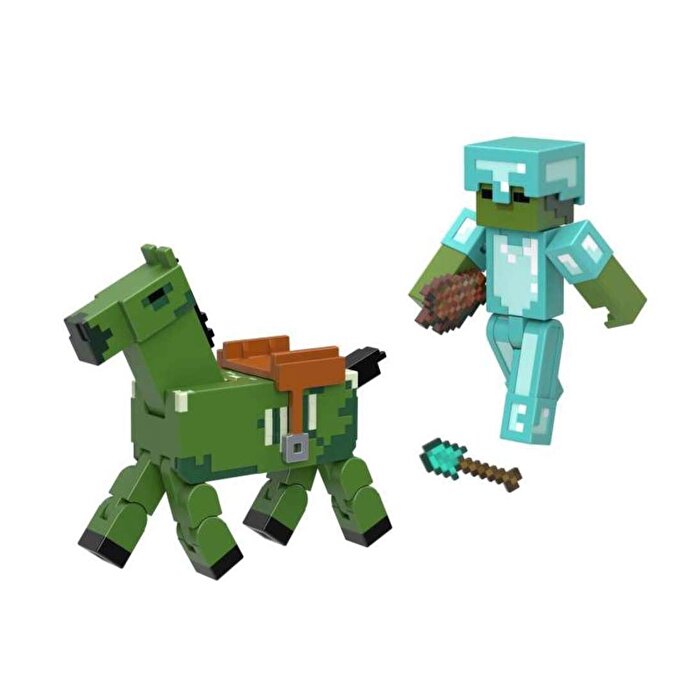 Minecraft İkili Paket Zombie in Diamond Armor and Zombie Horse HLB32