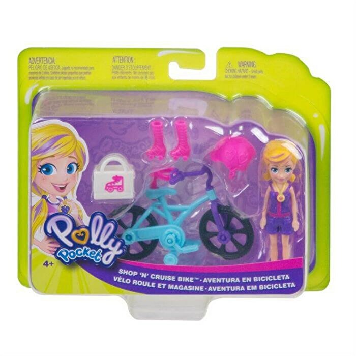 Polly Pocket ve Bisikleti Oyun Setleri Bisikletle Alışverişte GFP94