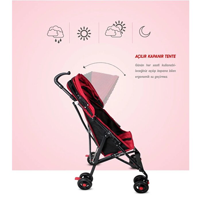 Rival Tokyo Baston Bebek Arabası Kırmızı RV108