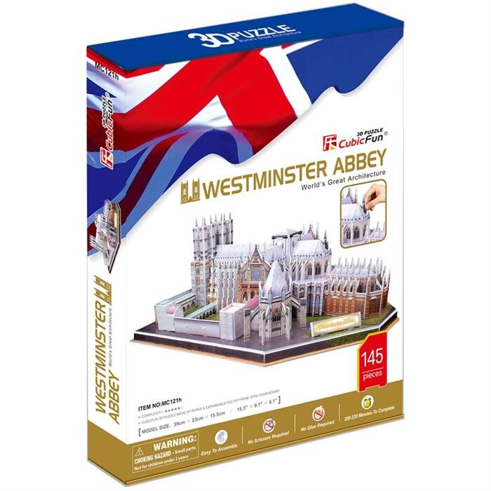 Cubic Fun 3D Puzzle 145 Parça Westminster Manastırı İngiltere