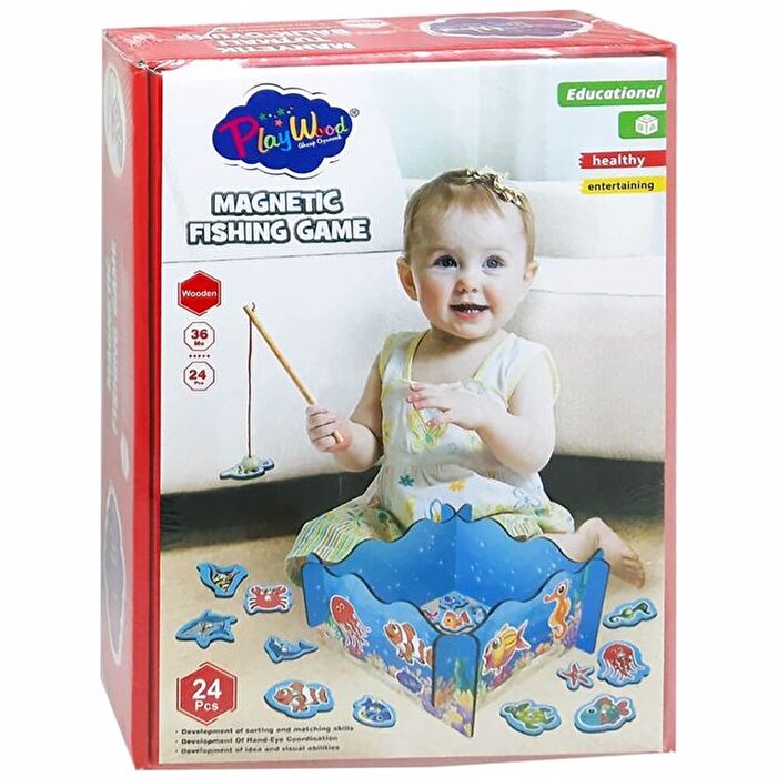 Ahşap Manyetik Tutmalı Balık Oyunu