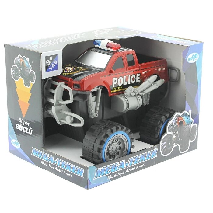 Sürtmeli Modifiye Dev Polis Arazi Aracı Kırmızı