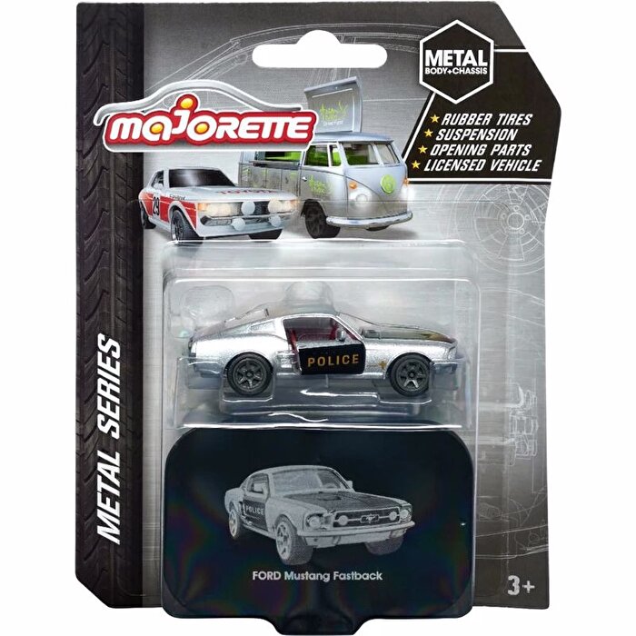 Majorette Vintage Deluxe Metal Araba Serisi Ford Mustang Fastback Police