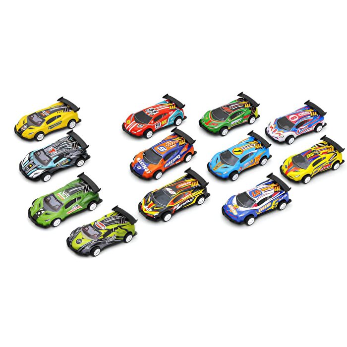 Fırlatma Rampalı 12'li Fırlatmalı Çek Bırak Yarış Arabaları Seti