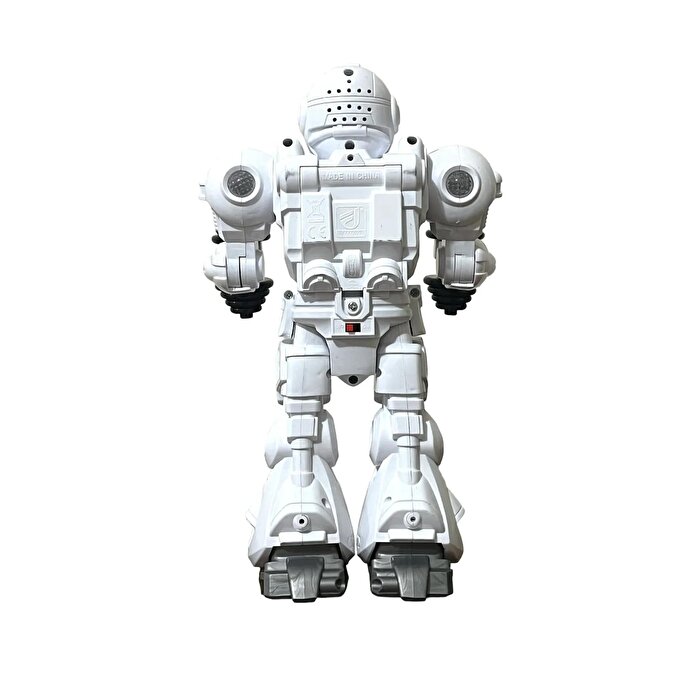 Sesli ve Işıklı Sporcu Beyaz Robot