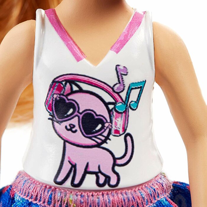 Barbie Chelsea Kedi Desenli Tişörtlü Bebek FRL82