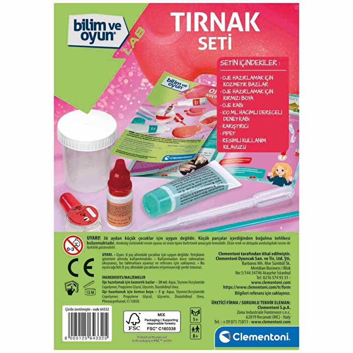 Clementoni Bilim ve Oyun: Tırnak Seti